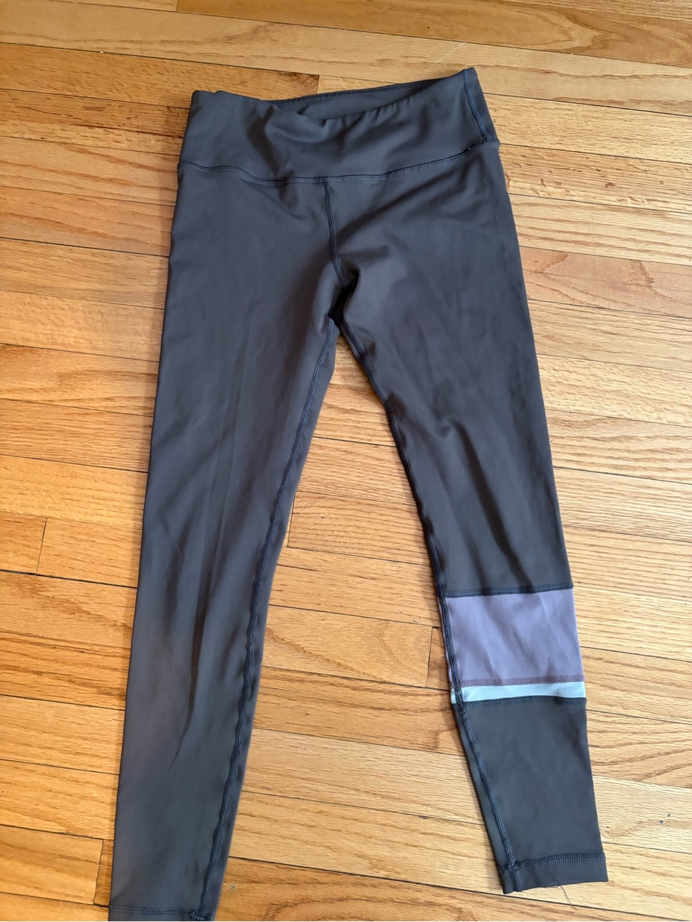 Gray Leggings with Reflective Detail